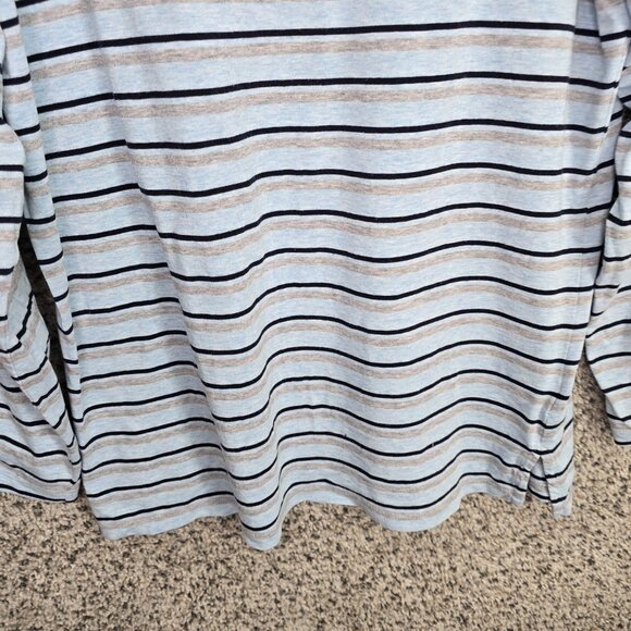 Susan Graver Top Womens Small Blue Striped Weekend Scoop Neck Tee Casual Ladies - Picture 5 of 7